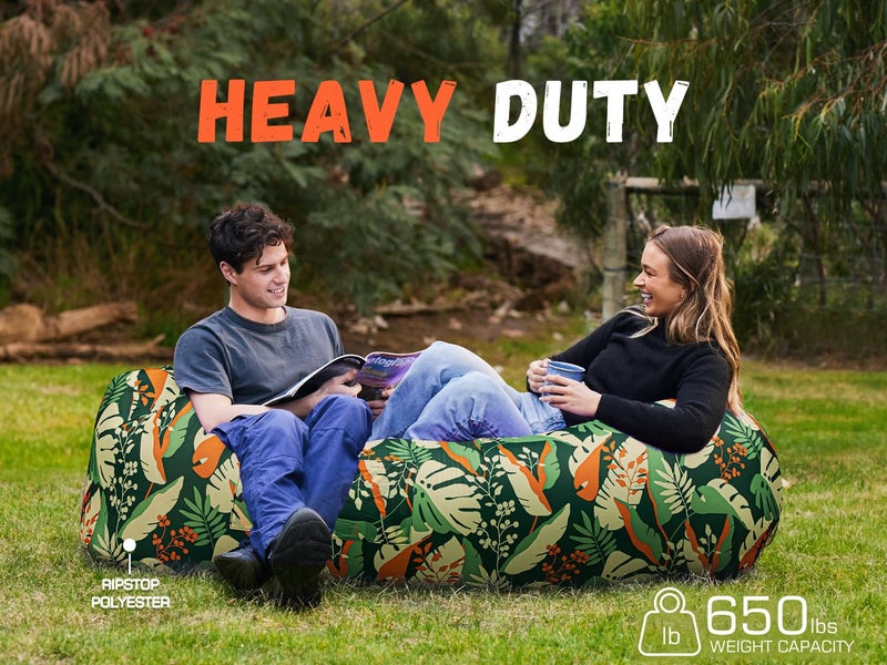 WEKAPO Inflatable Couch Air Lounger Chair - Camping & Beach Accessories, Portable Blow up Sofa for Hiking, Lawn, Indoor/Outdoor Movies & Music Festivals. Lightweight and Easy to Set Up Air Hammock - Image 4